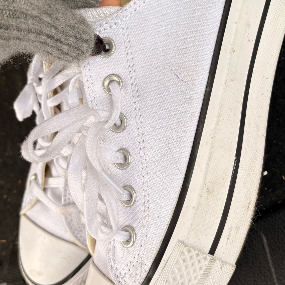 Converse Women's White Platform Sneakers - Picture 3 of 4
